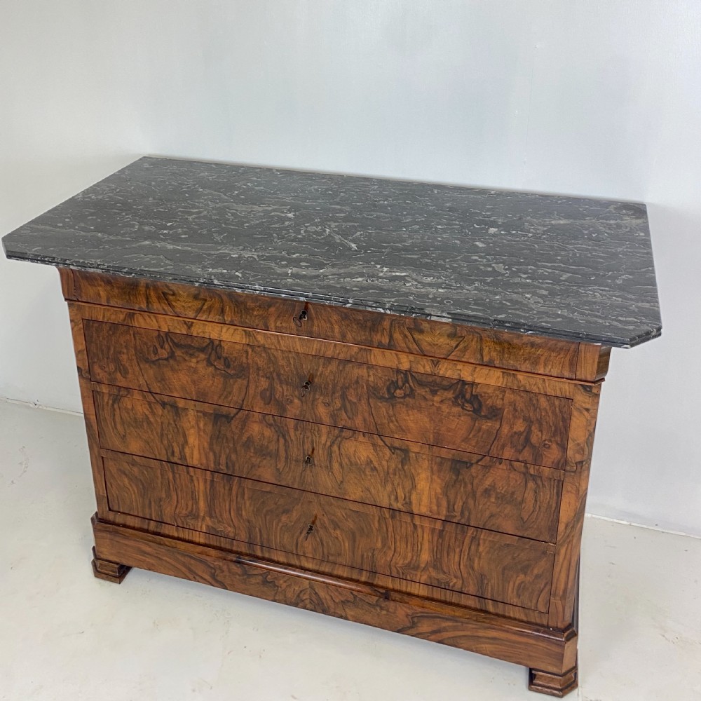 French Walnut Marble top Commode View V