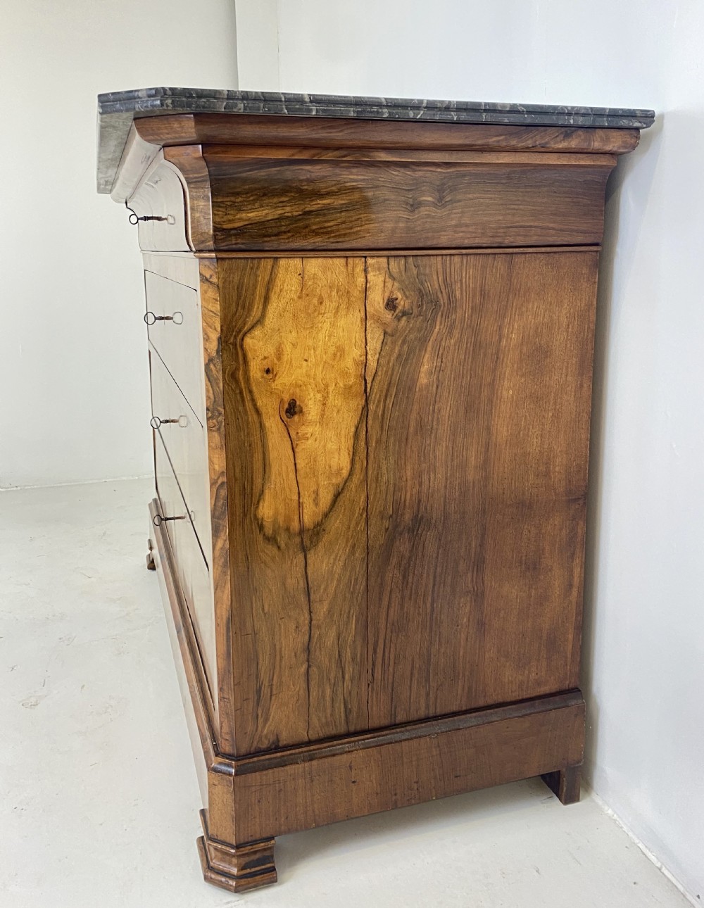 French Walnut Marble top Commode View VI