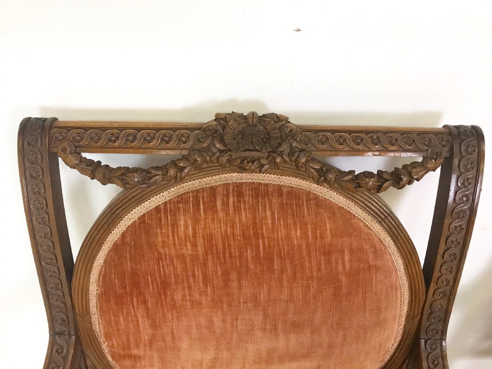 Pair of Large French Walnut Armchairs  View II