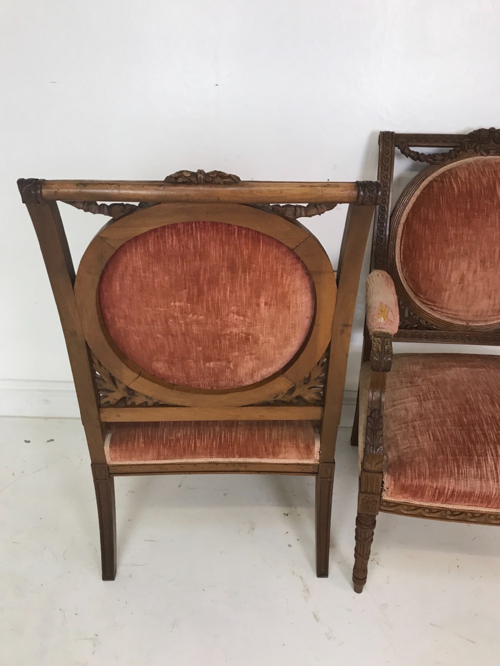 Pair of Large French Walnut Armchairs  View V
