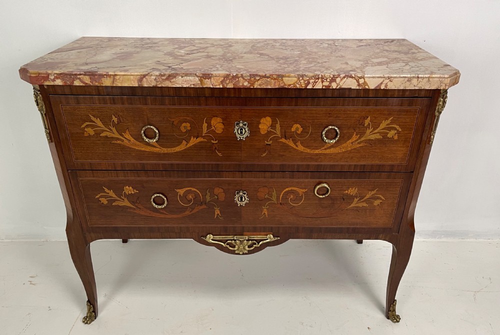 Antique French Marble Top Commode 