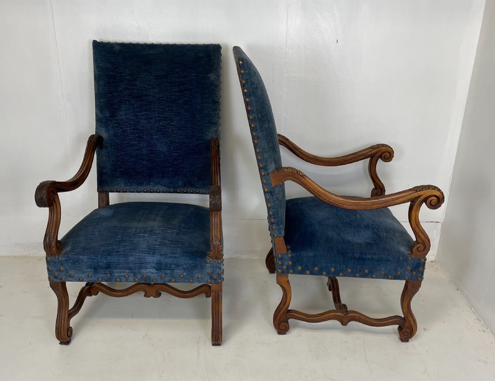 Pair of French Walnut Armchairs 