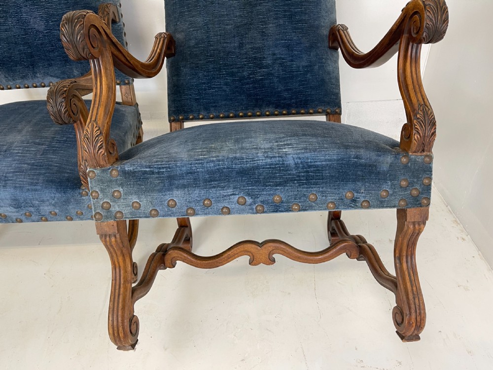 Pair of French Walnut Armchairs  View VI