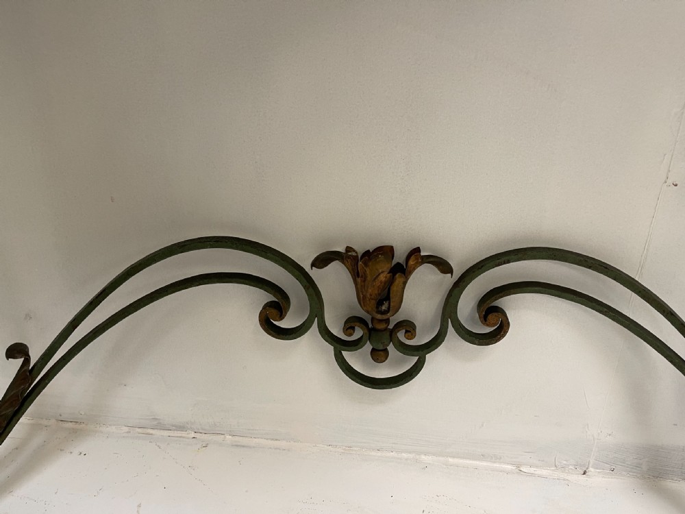 Wrought Iron Console table with marble top  View VII