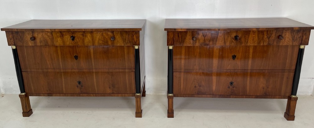 Pair Of Walnut Italian Commodes