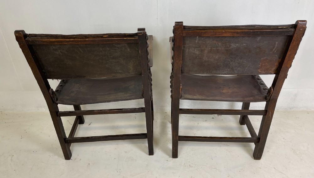 Two 17 th century Spanish walnut Armchairs  View XIII