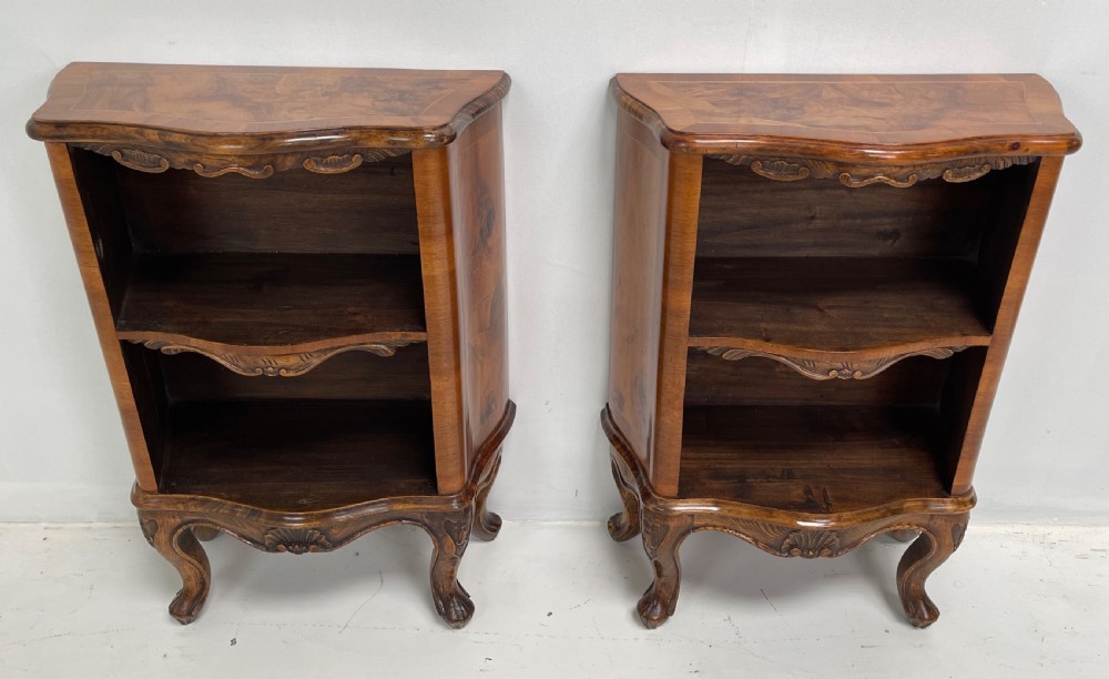 Pair Of Walnut Bookcases