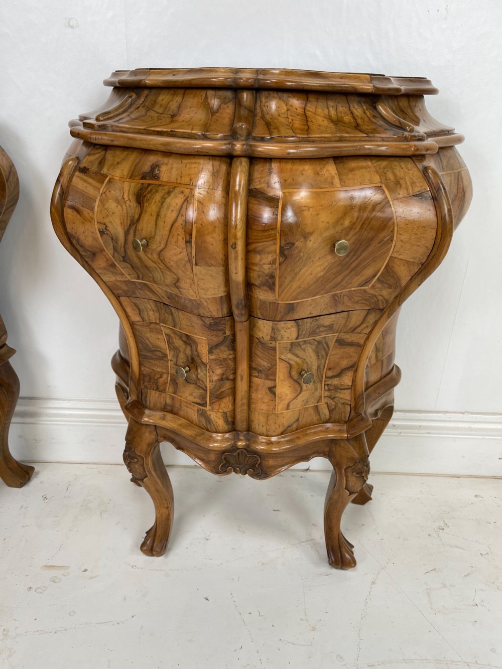 Pair Of Italian Walnut small commodes or Nightstands  View III