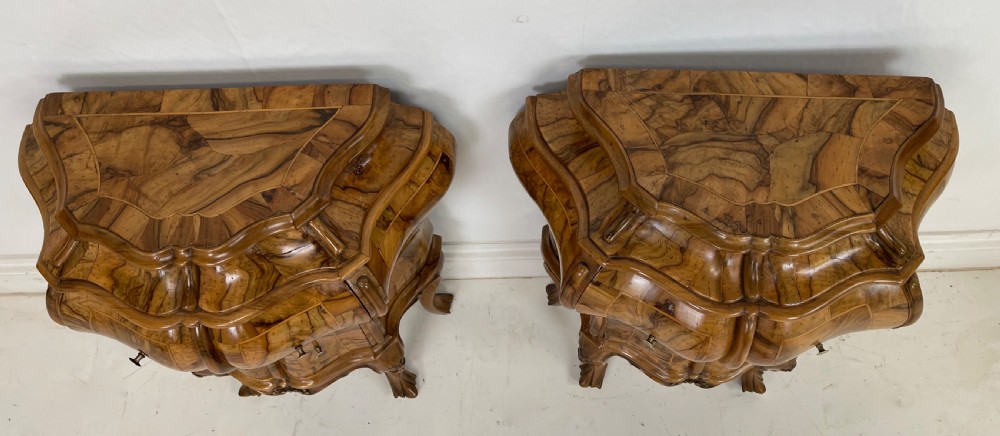 Pair Of Italian Walnut small commodes or Nightstands  View IV