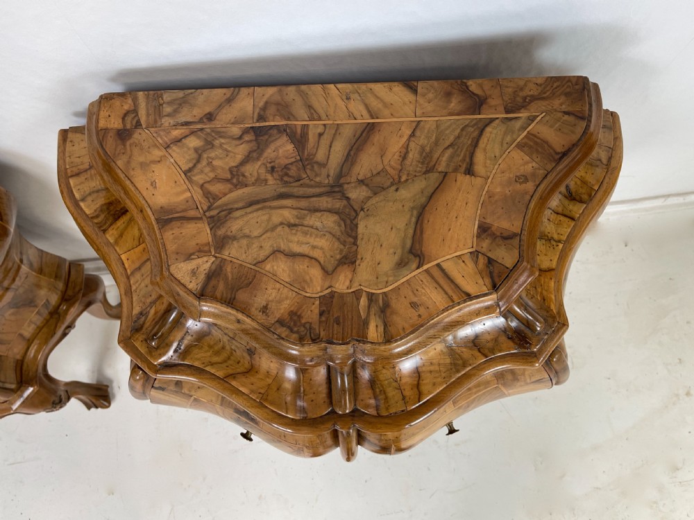 Pair Of Italian Walnut small commodes or Nightstands  View VI