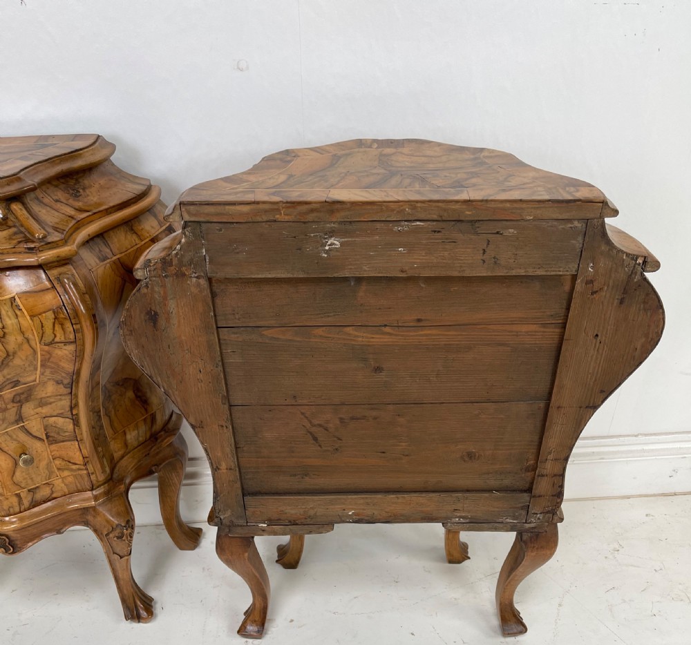 Pair Of Italian Walnut small commodes or Nightstands  View IX