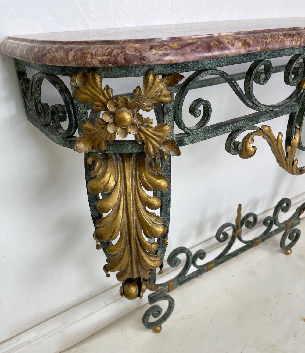French marble top console gilded Metal  View III