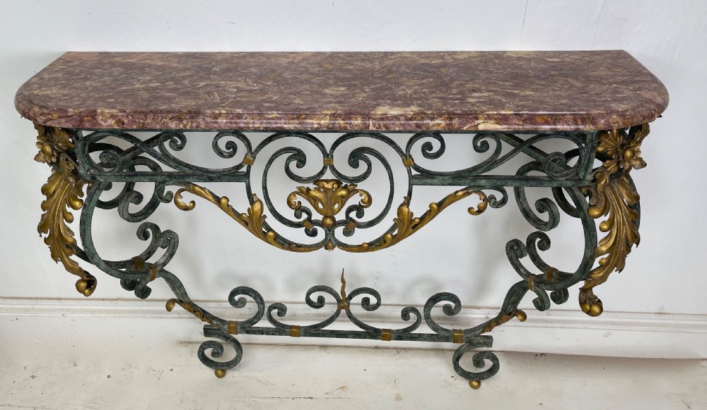 French marble top console gilded Metal  View IV