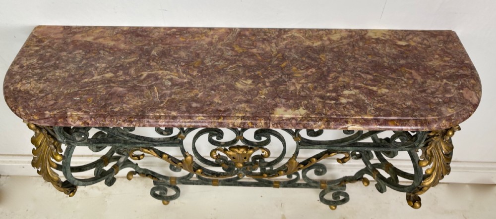 French marble top console gilded Metal  View VII