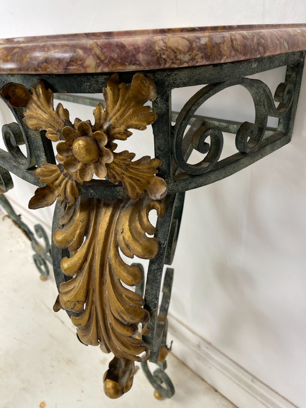 French marble top console gilded Metal  View VIII