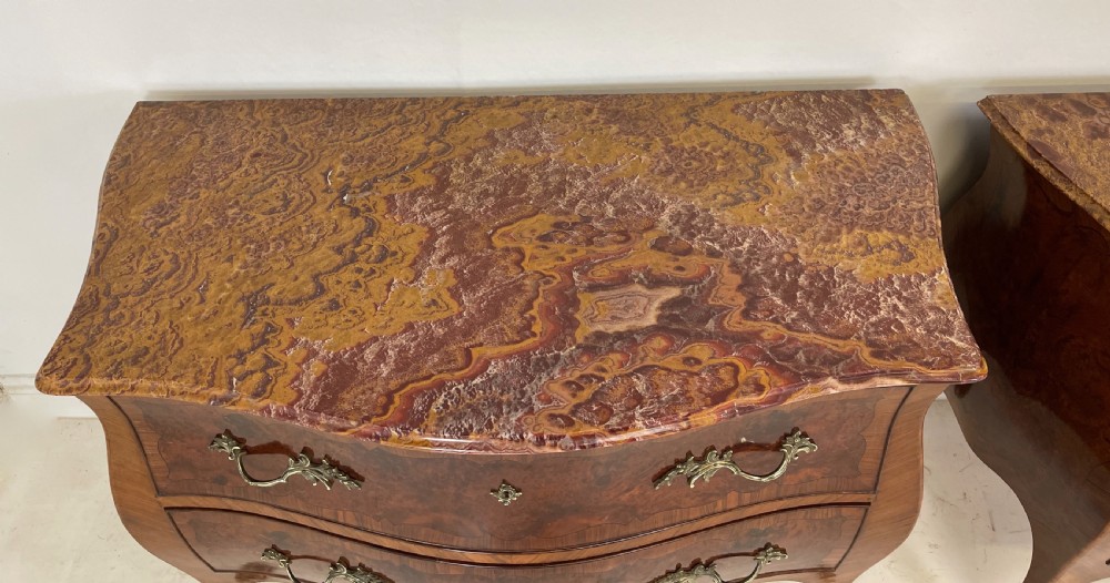 Pair of walnut Italian commodes  View IV