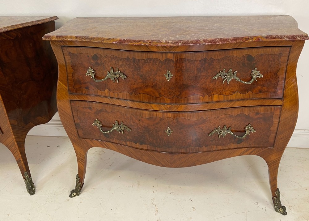 Pair of walnut Italian commodes  View VI