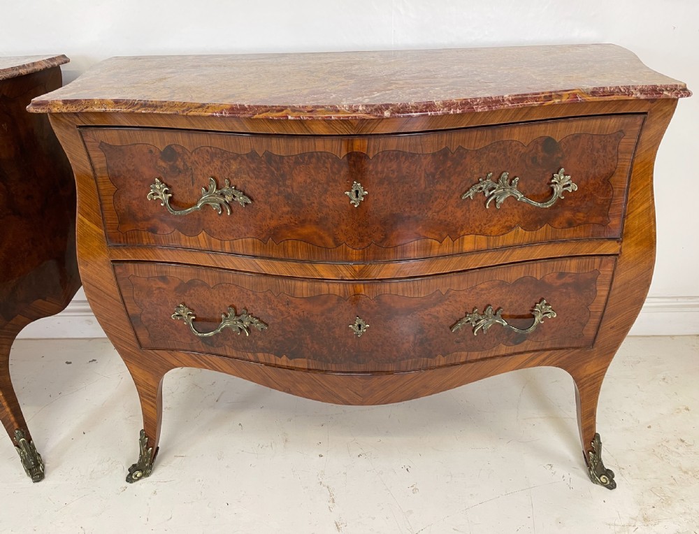 Pair of walnut Italian commodes  View XIV