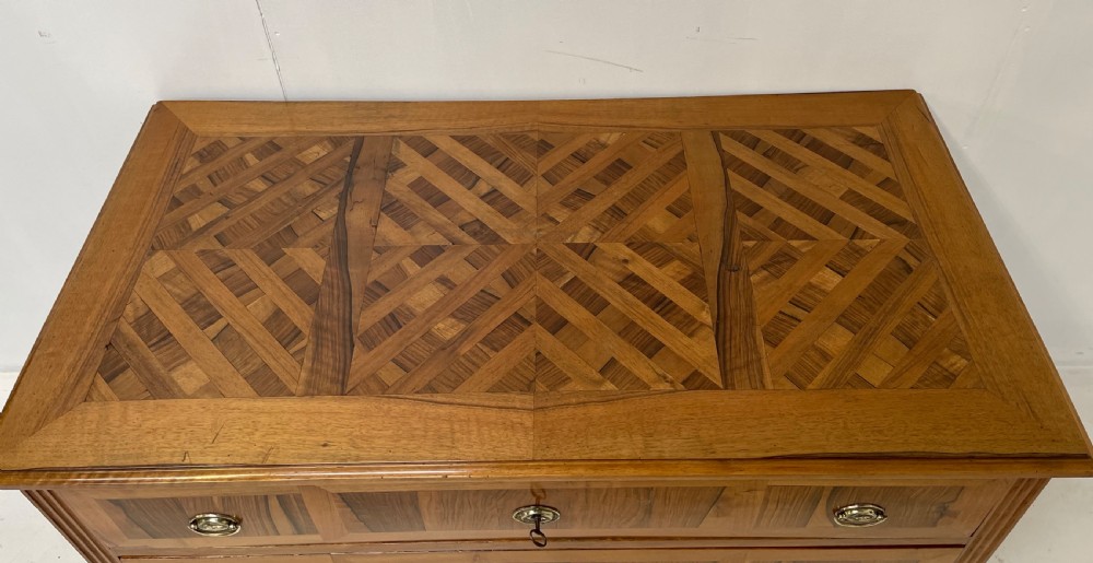 French Walnut parquetry Commode  View II