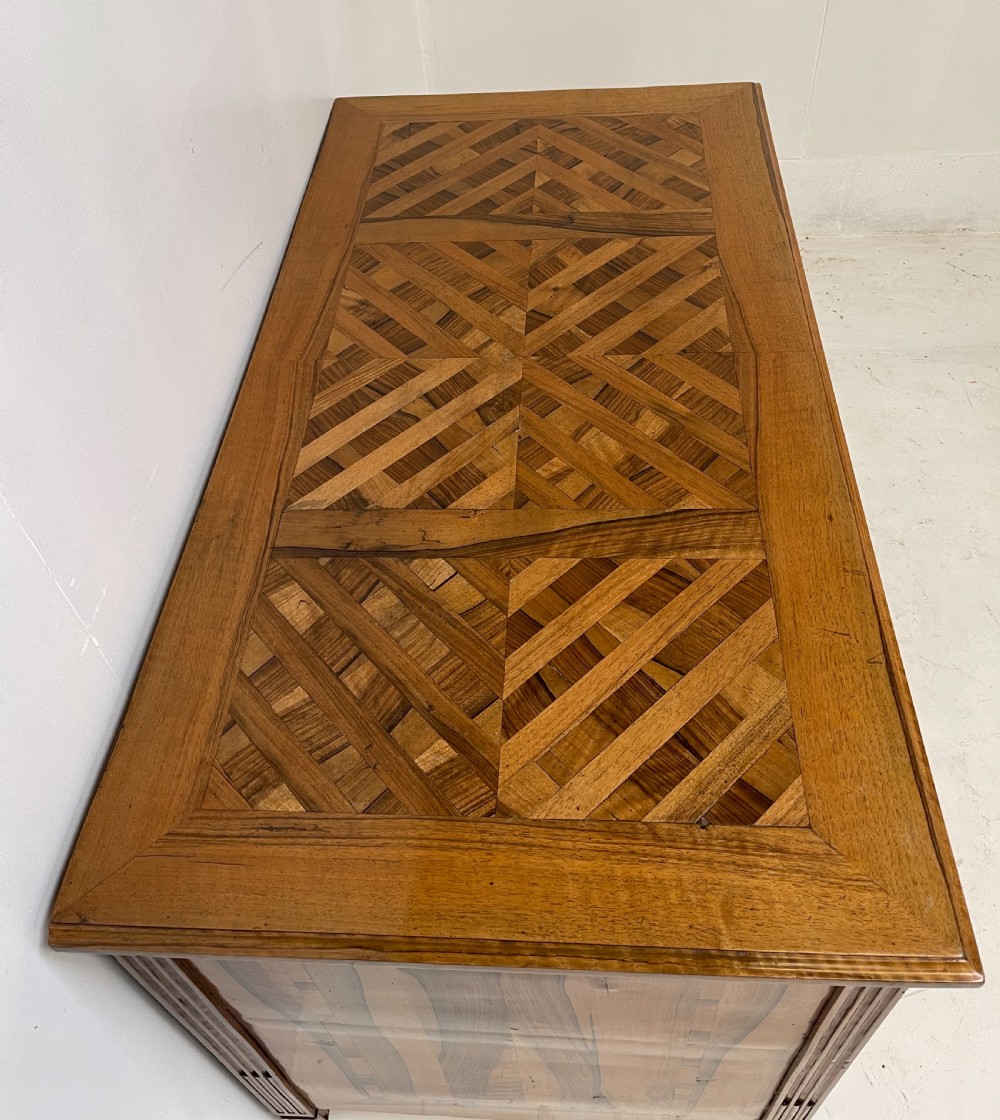 French Walnut parquetry Commode  View IV
