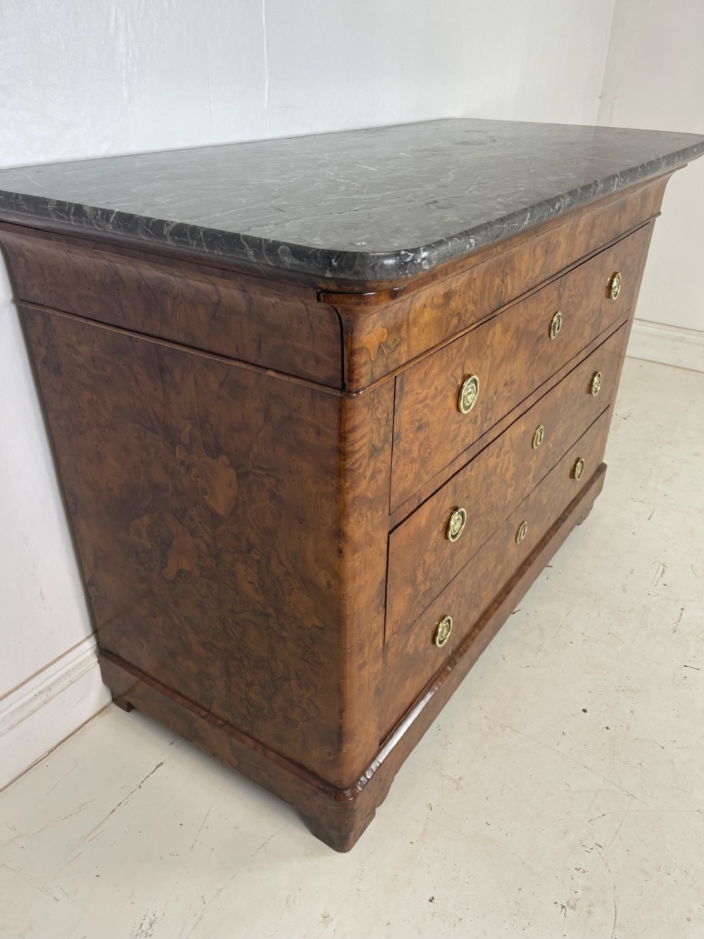 French walnut marble top Commode  View II
