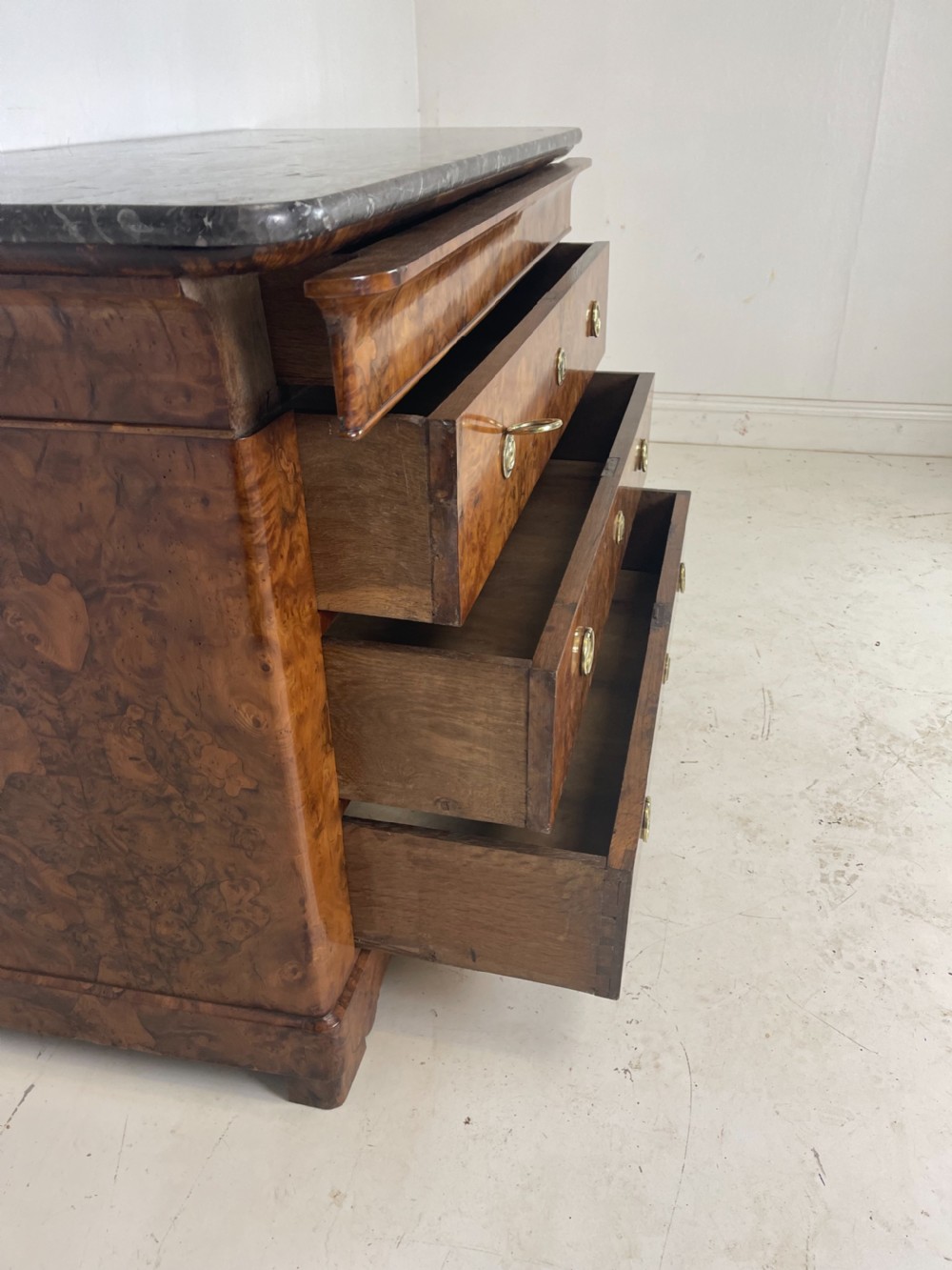 French walnut marble top Commode  View VI