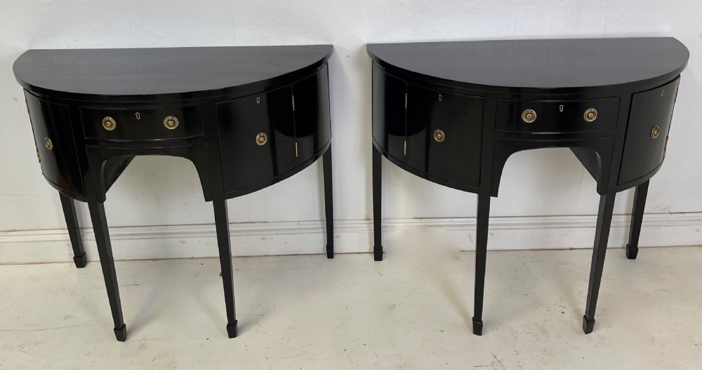 Pair Of Ebonized Sideboards 