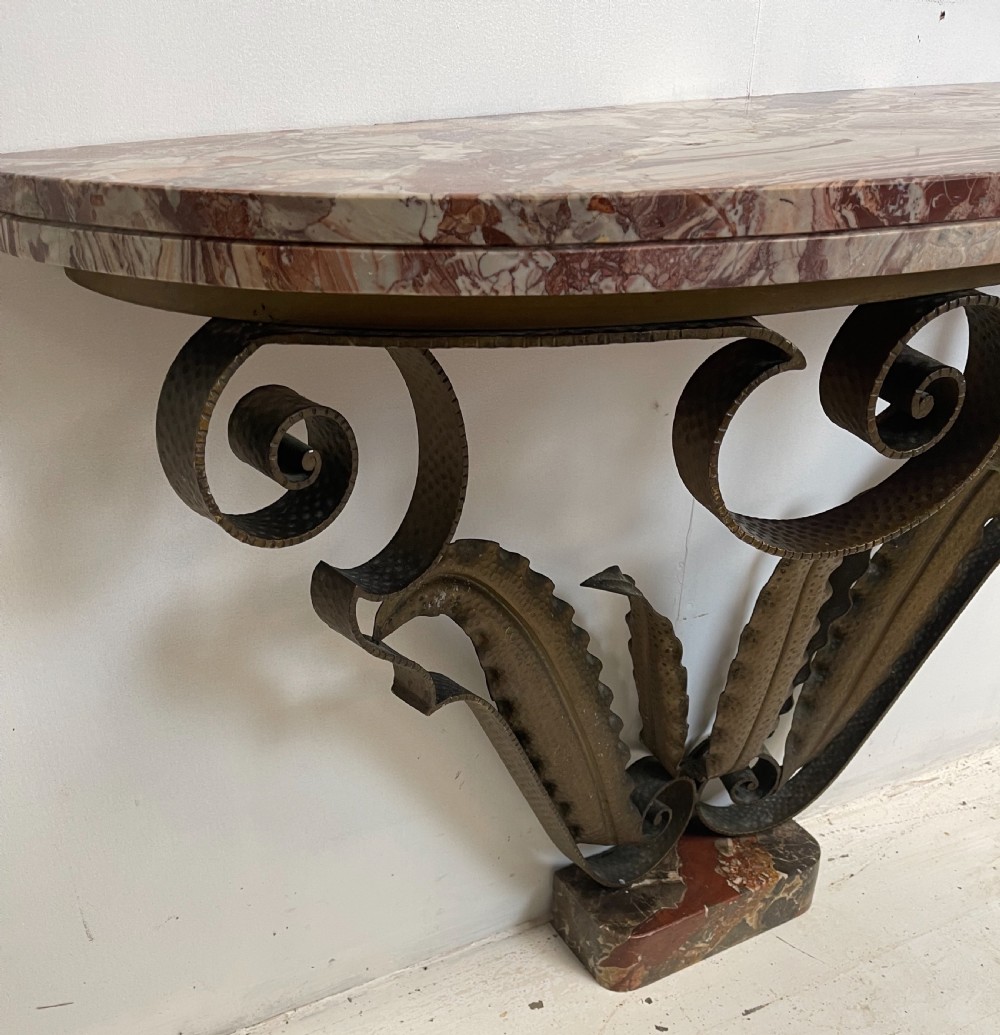 Art Deco Wrought Iron Console Table  View II