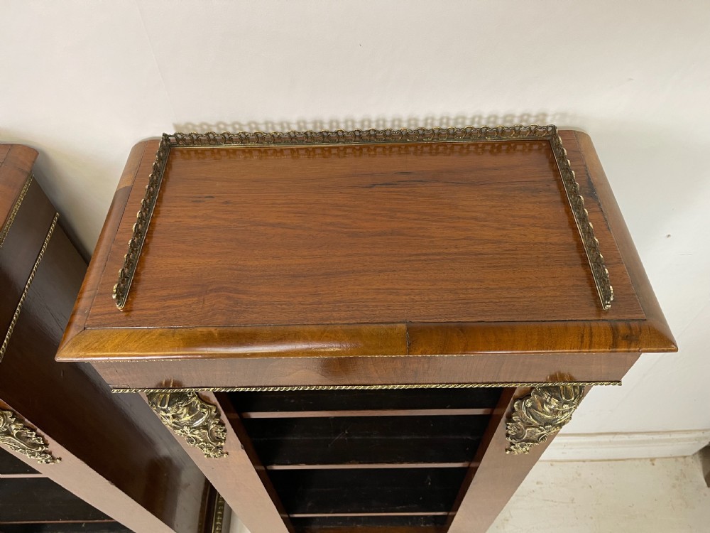 Pair of Ormolu mounted walnut Bookcases  View II