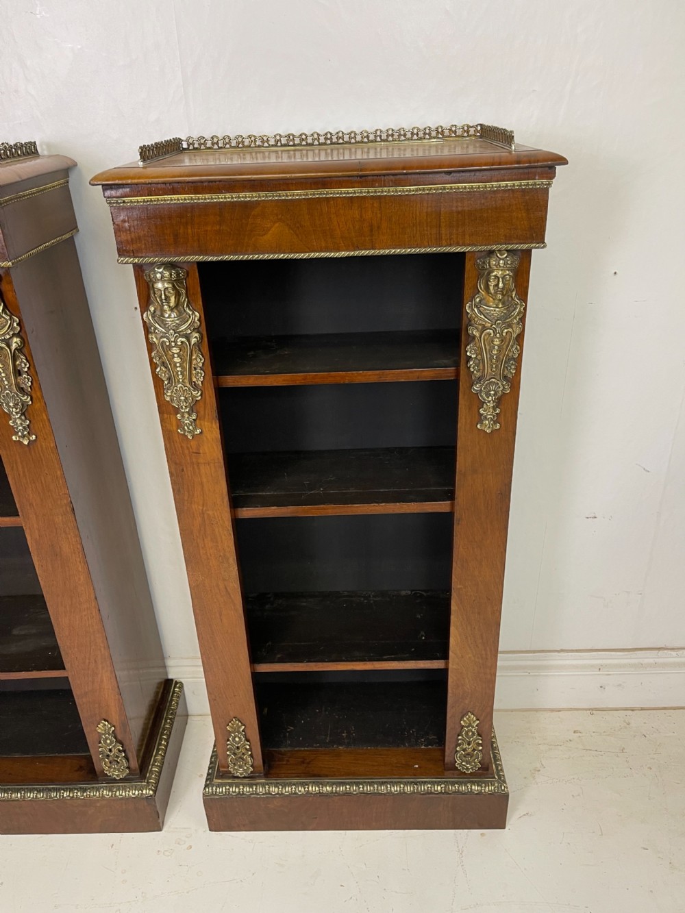 Pair of Ormolu mounted walnut Bookcases  View III