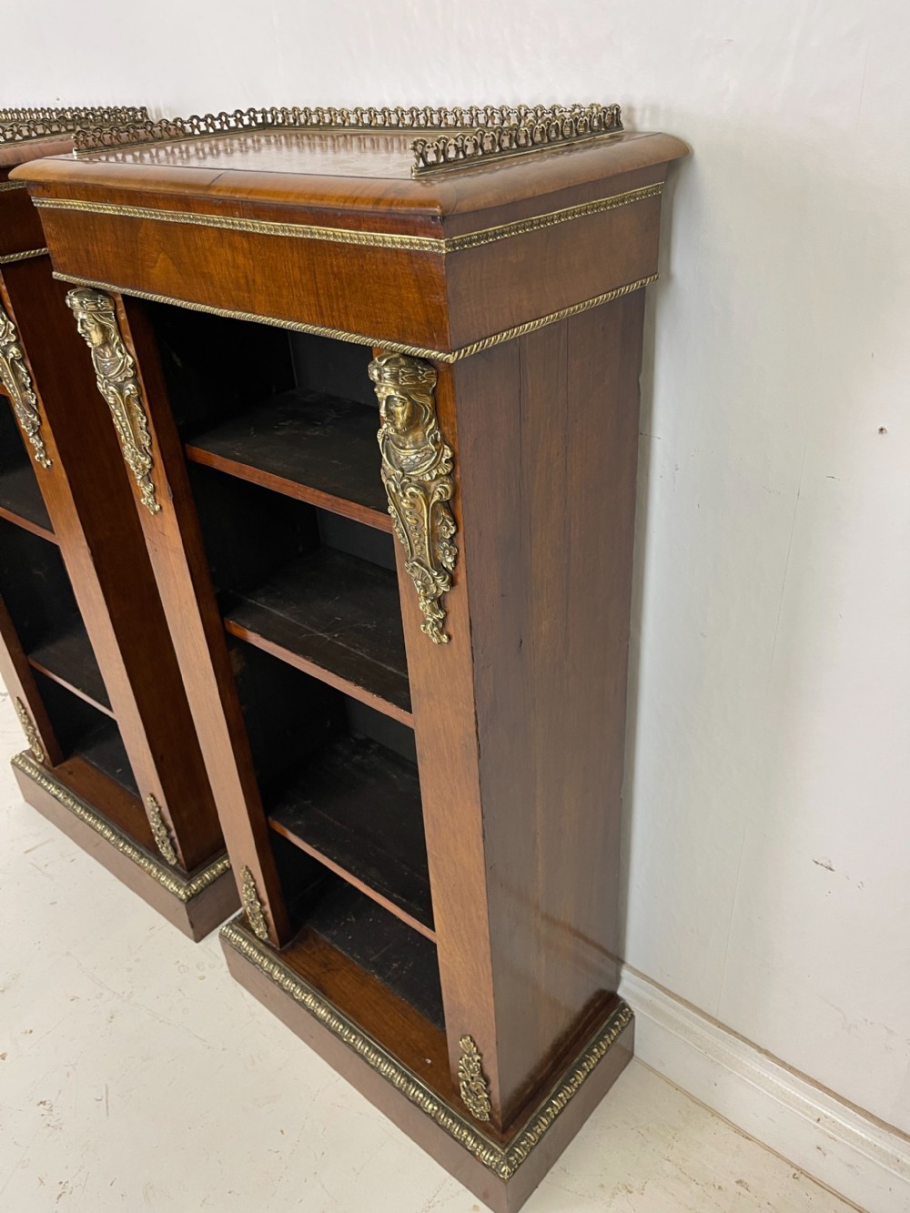 Pair of Ormolu mounted walnut Bookcases  View VI