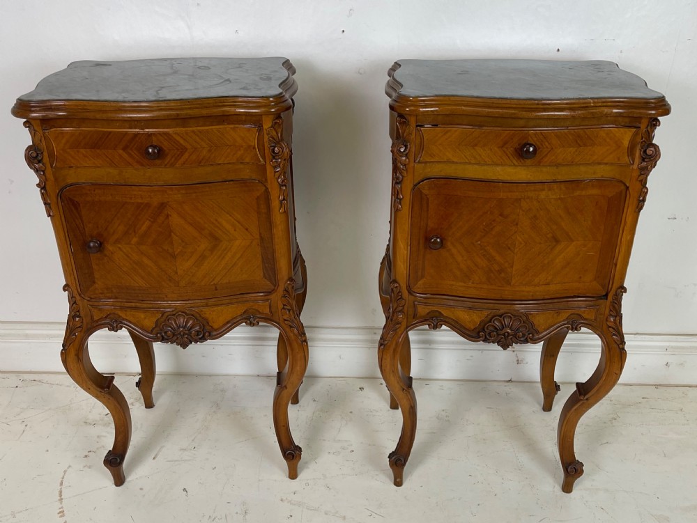 Pair Of French Walnut Nightstands 