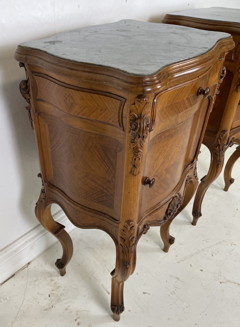 Pair Of French Walnut Nightstands  View II