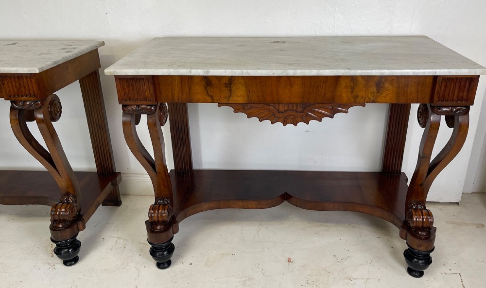 A Fine Pair Of walnut Italian Console Tables  View II