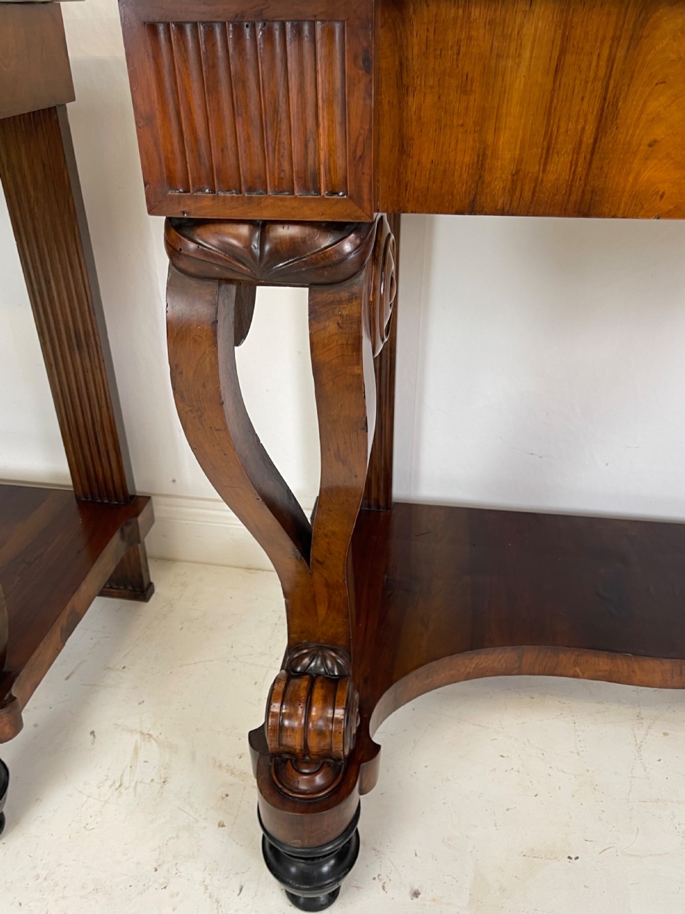 A Fine Pair Of walnut Italian Console Tables  View III