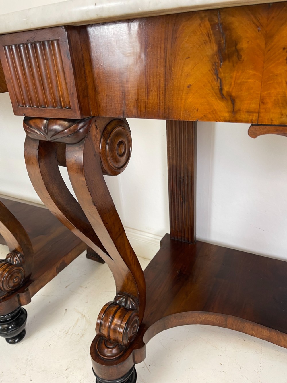 A Fine Pair Of walnut Italian Console Tables  View IV