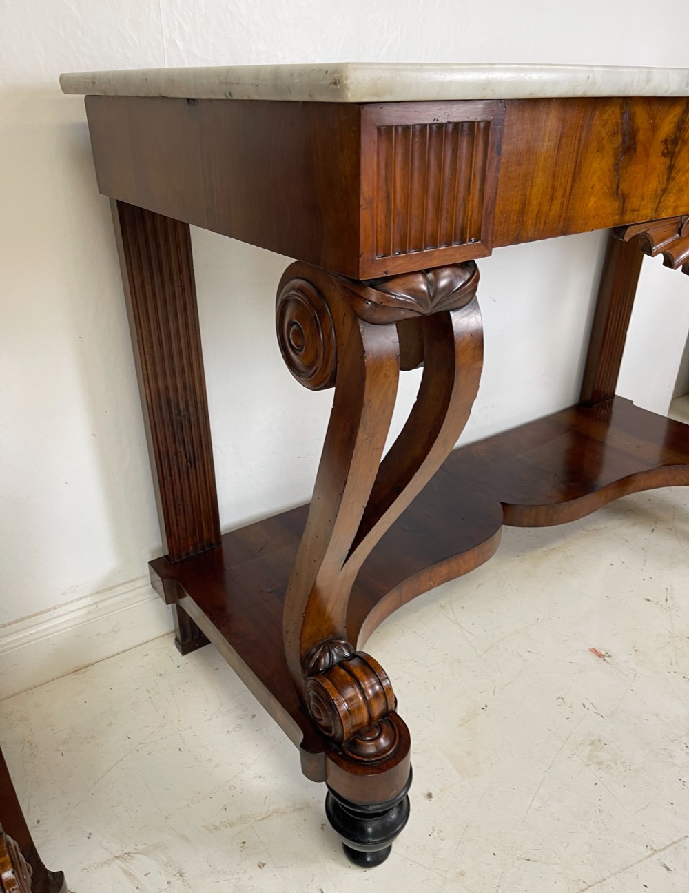 A Fine Pair Of walnut Italian Console Tables  View VII