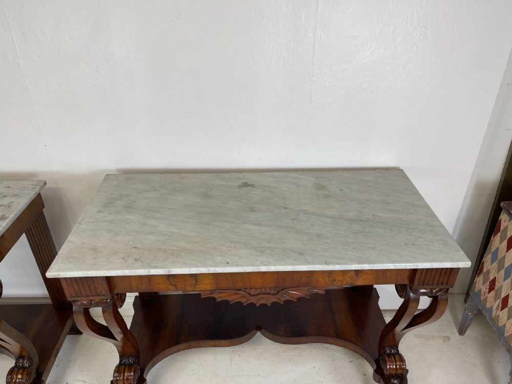 A Fine Pair Of walnut Italian Console Tables  View VIII