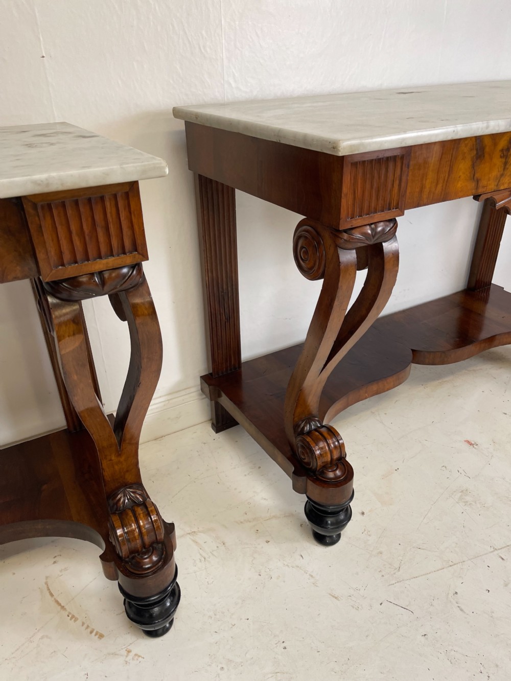 A Fine Pair Of walnut Italian Console Tables  View XVI