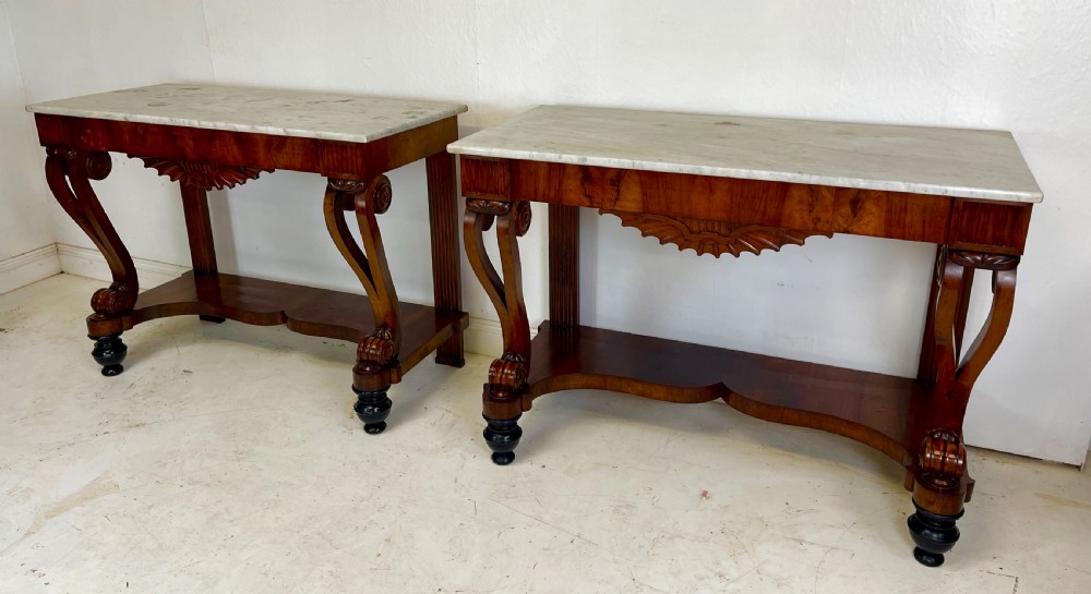 A Fine Pair Of walnut Italian Console Tables  View XIX