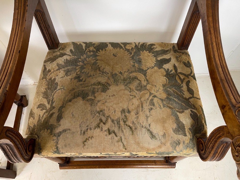 Pair Of French Walnut Armchairs With Rams Heads  View XIII