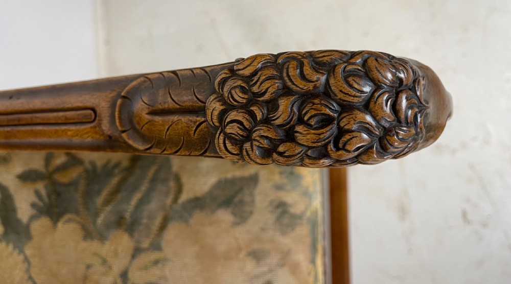 Pair Of French Walnut Armchairs With Rams Heads  View XV