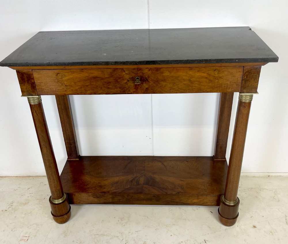 French Walnut Empire Console Table 