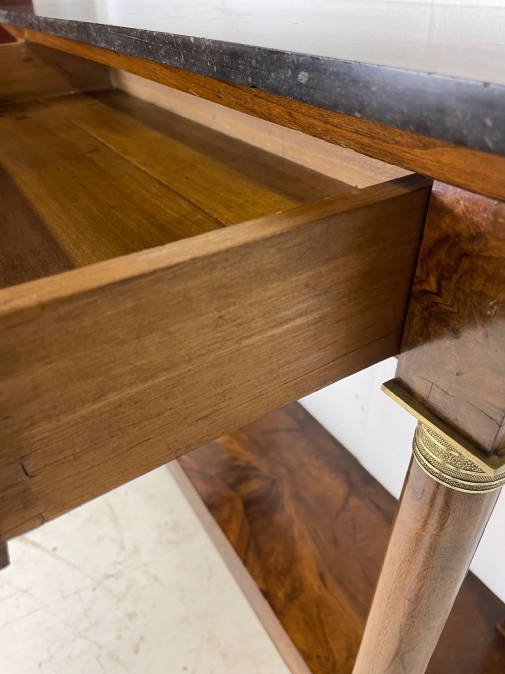 French Walnut Empire Console Table  View VII