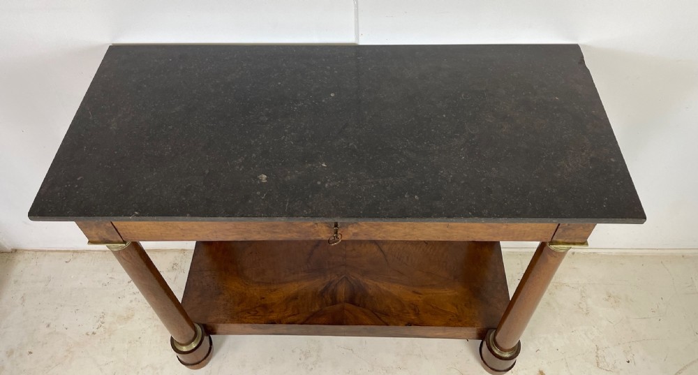 French Walnut Empire Console Table  View IX