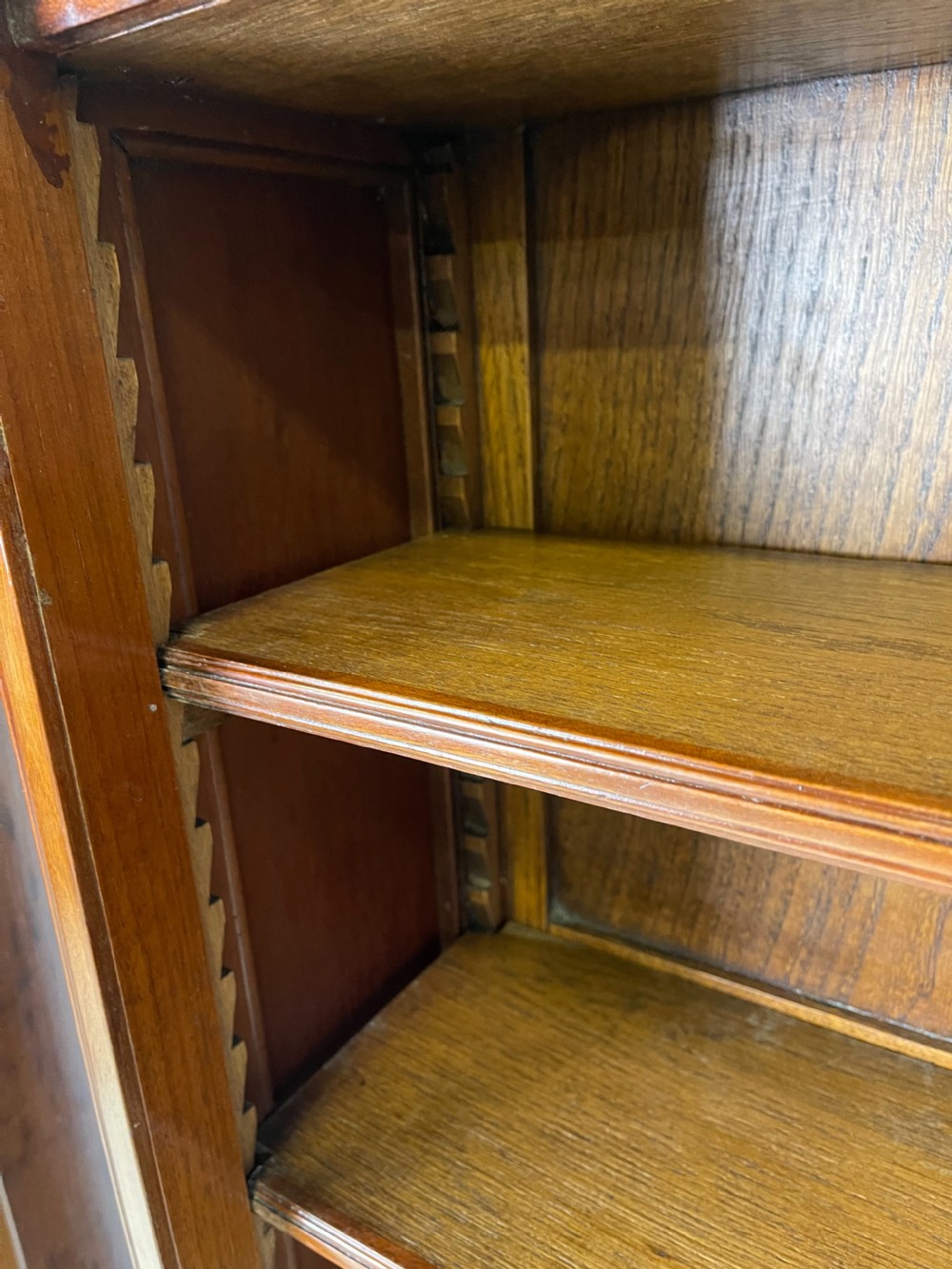 Pair of Plum pudding Mahogany bookcases  View V