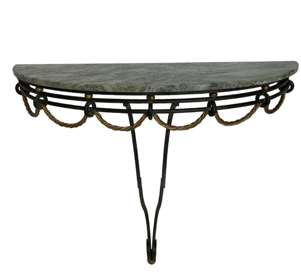 Wrought Iron Art Deco Console Table