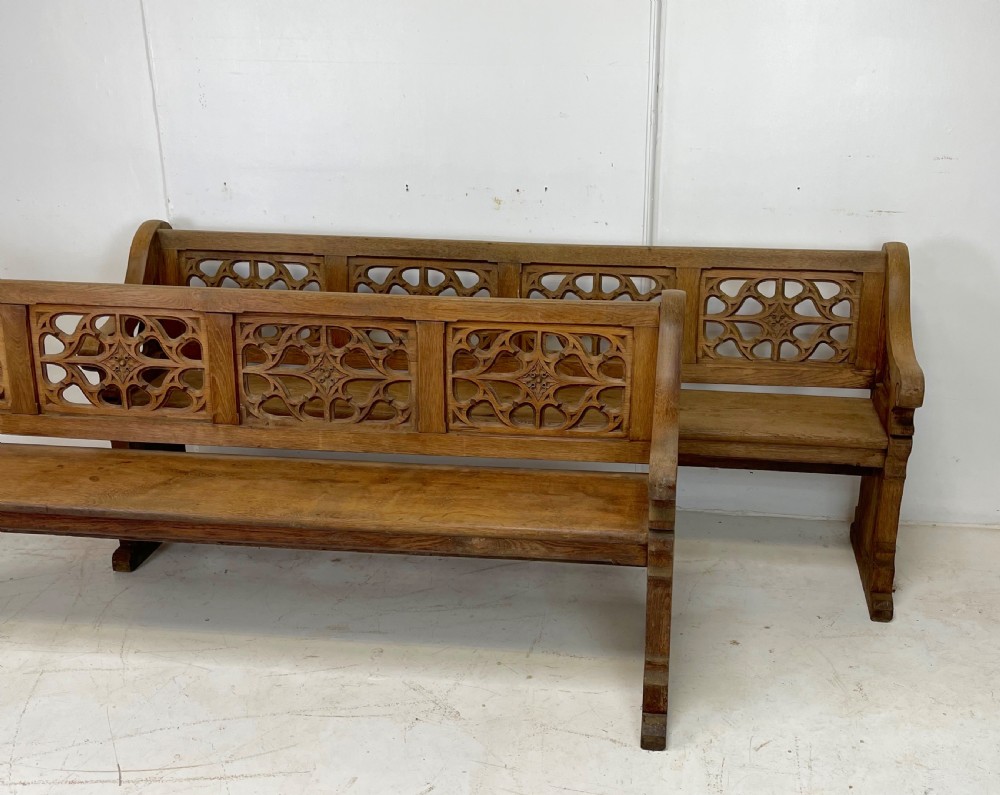 Pair of Victorian Gothic Benches View VI
