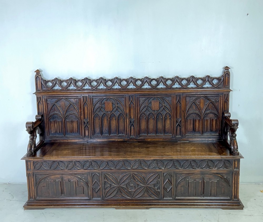 Victorian Gothic Hall Bench
