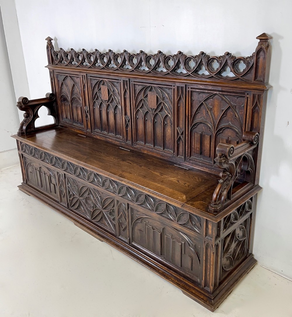 Victorian Gothic Hall Bench View II